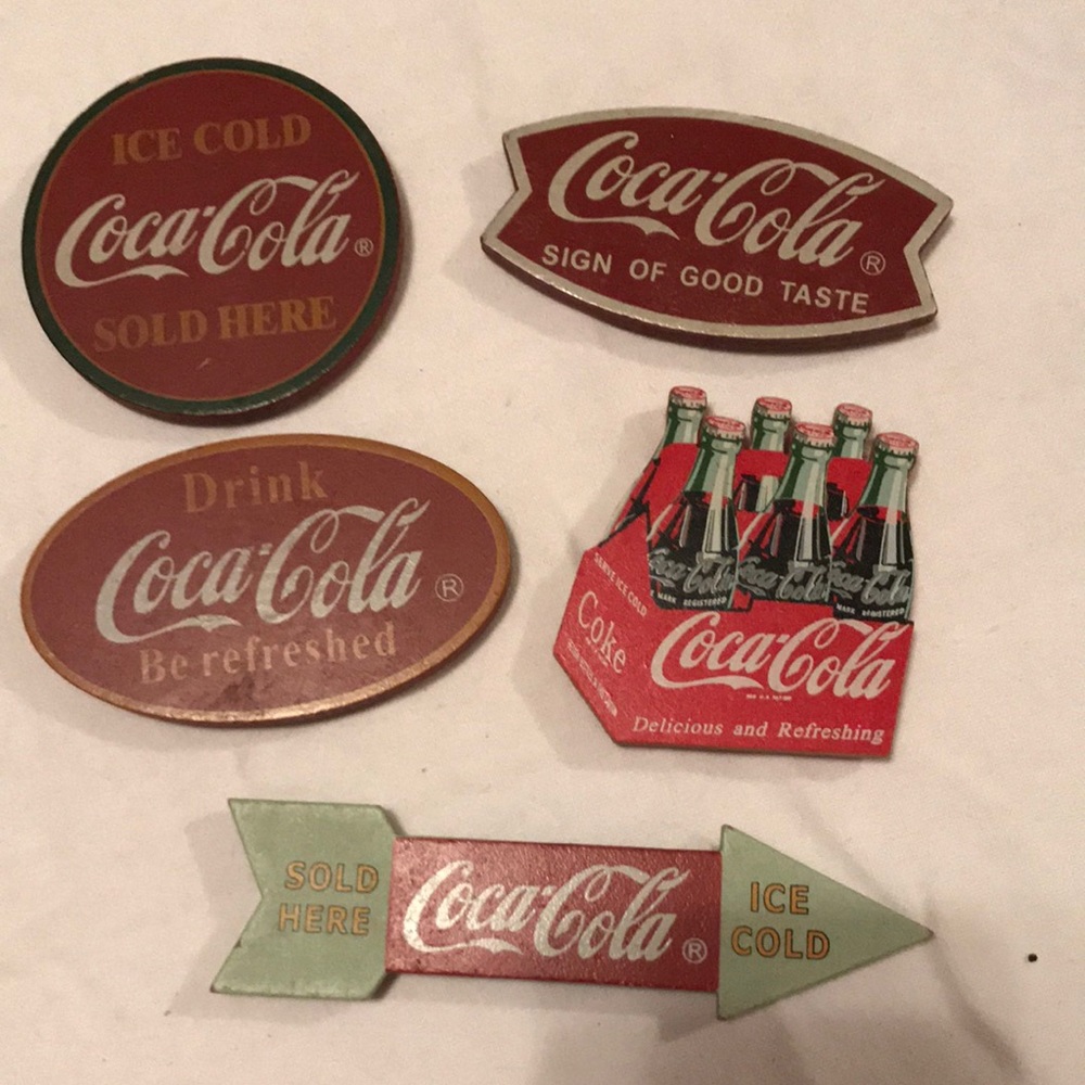 Set of 5 Coca Cola refrigerator Magnets
